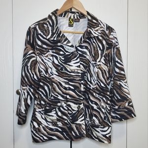 Sportelle XL animal print 3/4 jacket blazer